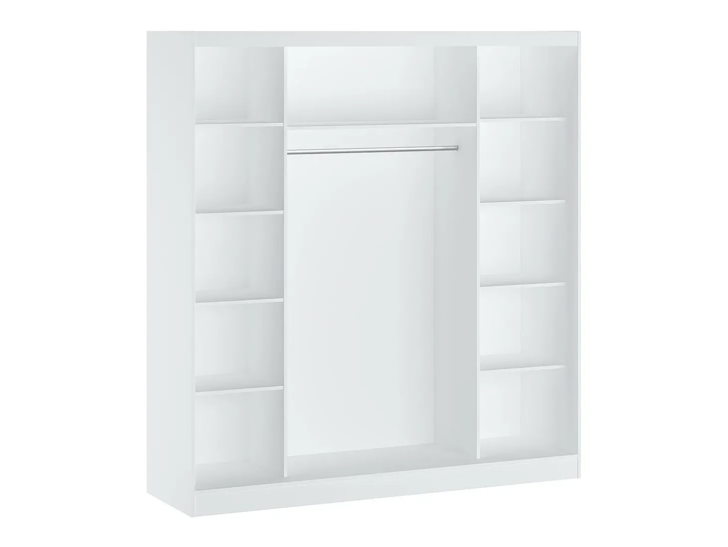 Guarda-roupa com 2 portas de correr e espelho L200 cm branco - OCHIRA