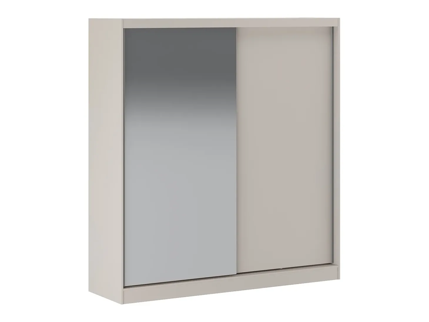 Guarda-roupa com 2 portas deslizantes com espelho L200 cm bege - OCHIRA