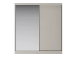 Guarda-roupa com 2 portas deslizantes com espelho L200 cm bege - OCHIRA