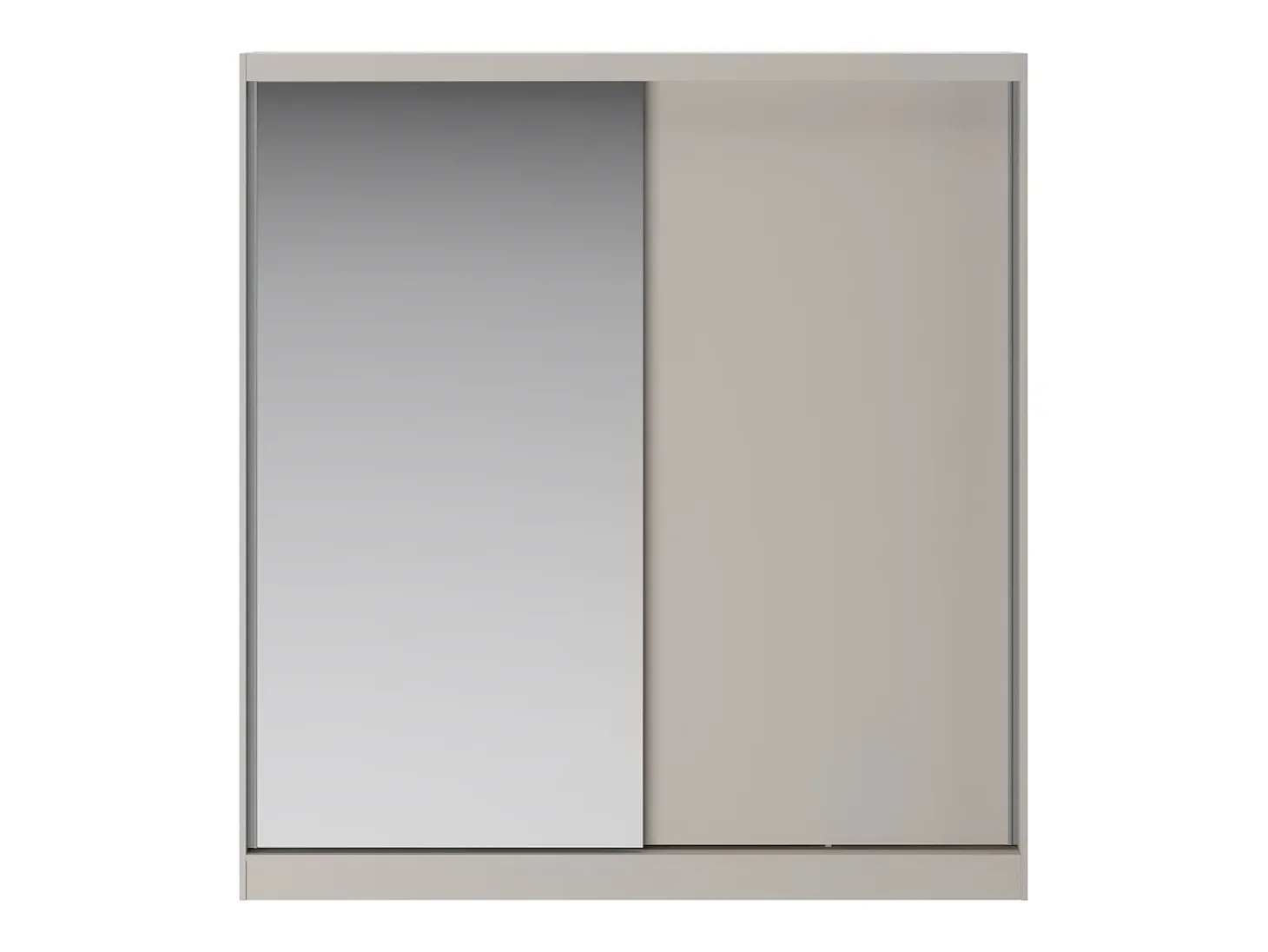 Guarda-roupa com 2 portas deslizantes com espelho L200 cm bege - OCHIRA
