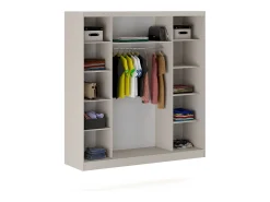 Guarda-roupa com 2 portas deslizantes com espelho L200 cm bege - OCHIRA