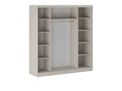Guarda-roupa com 2 portas deslizantes com espelho L200 cm bege - OCHIRA