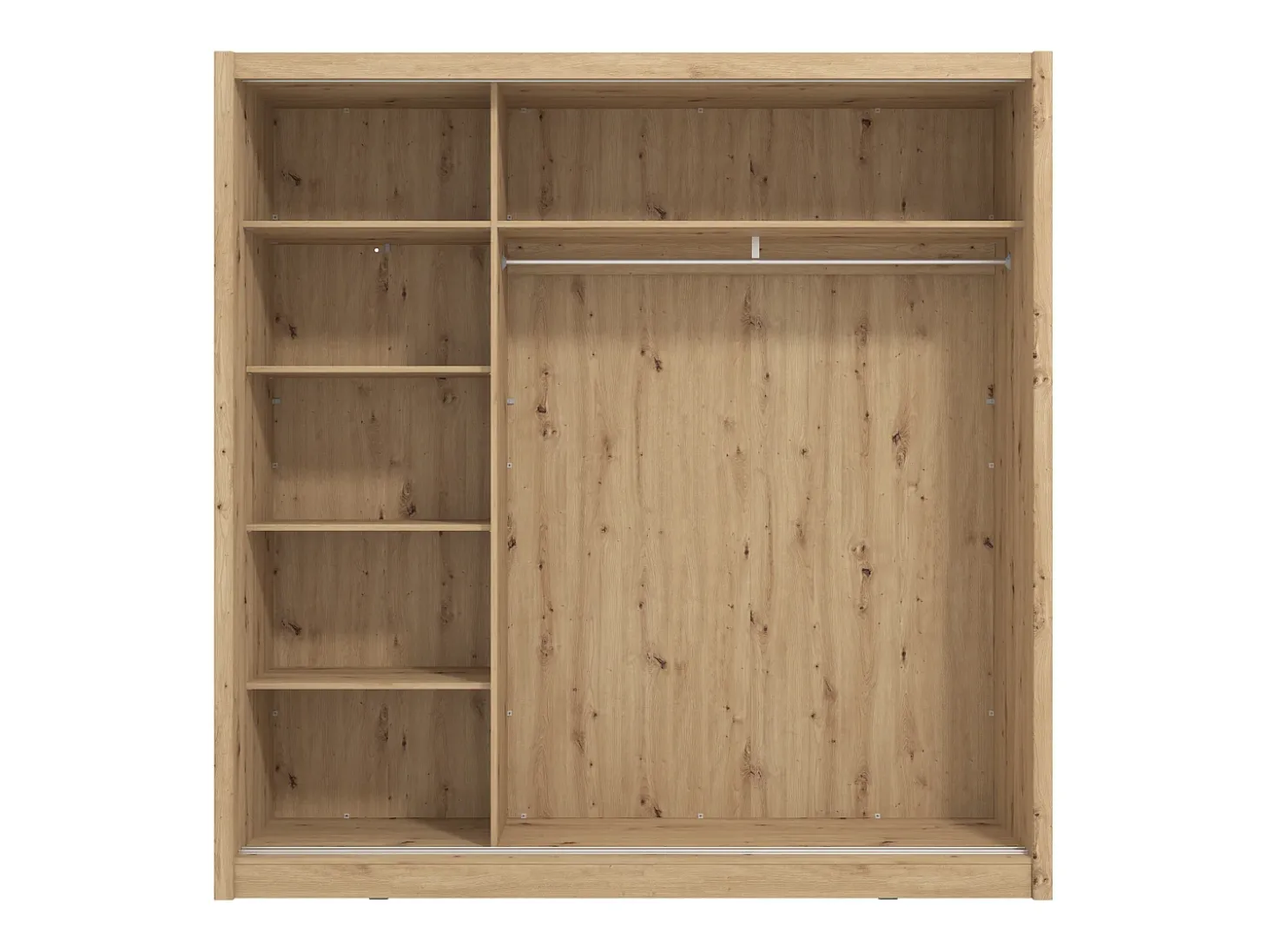 Guarda-roupa de 2 portas com espelho L213 cm cor natural - MOLEPA