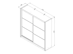 Guarda-roupa de 2 portas com espelho L213 cm cor natural - MOLEPA