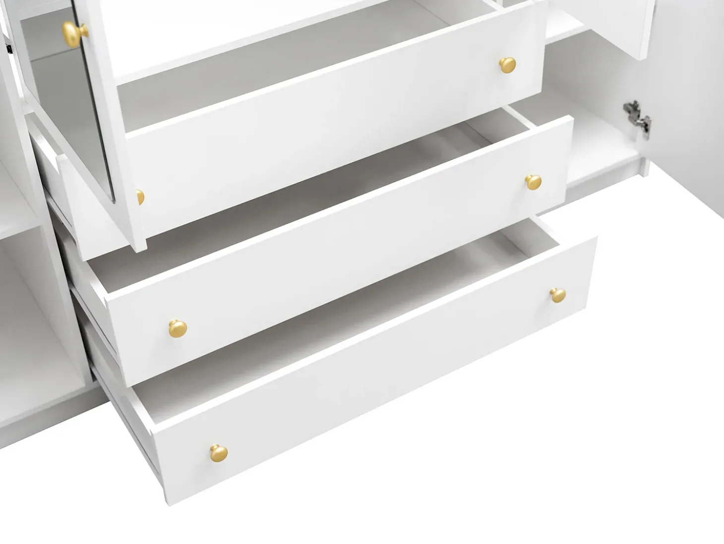 Guarda-roupa de canto 6 portas e 3 gavetas C311 cm branco - LIZANDRO