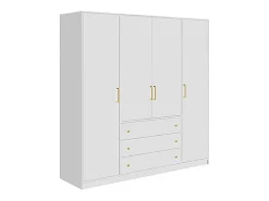 Guarda-roupa de canto 6 portas e 3 gavetas C311 cm branco - LIZANDRO