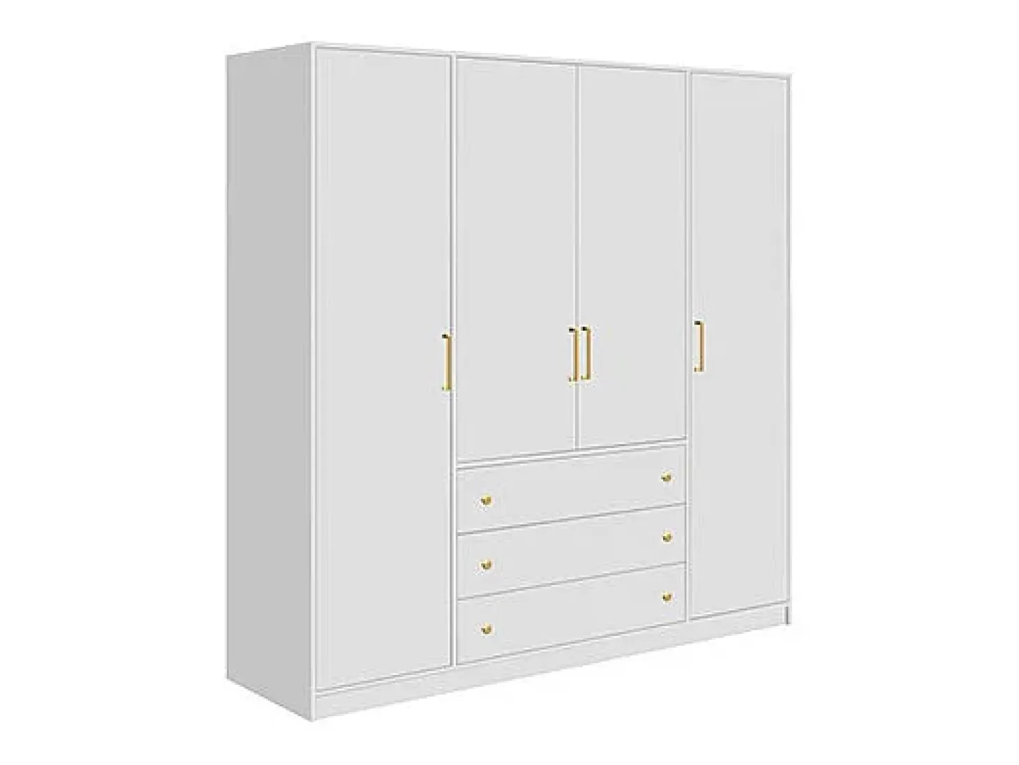 Guarda-roupa de canto 6 portas e 3 gavetas C311 cm branco - LIZANDRO