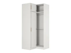 Guarda-roupa de canto 2 portas C115 cm branco + módulo superior - LIZANDRO