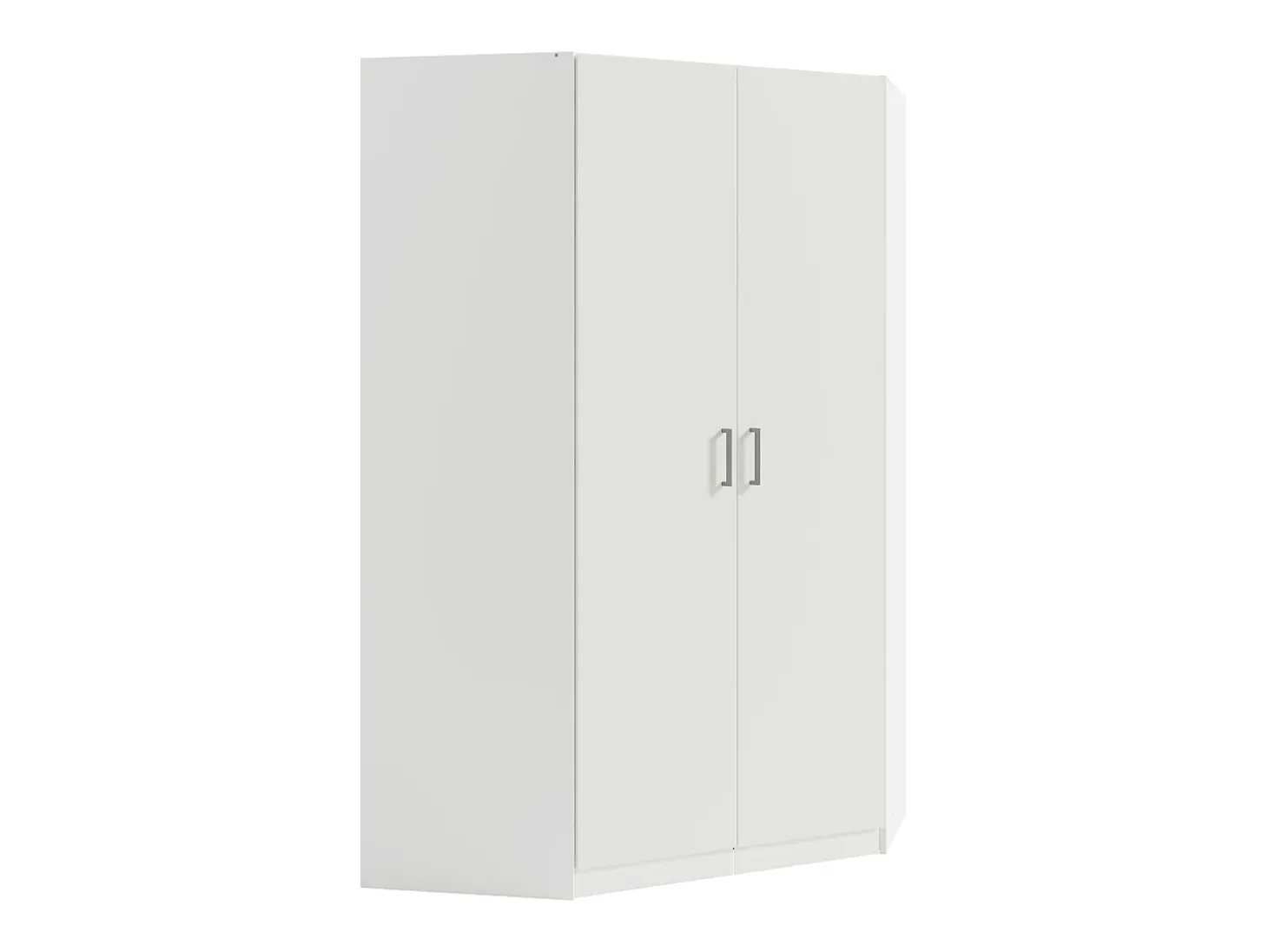 Guarda-roupa de canto BELOMY com 4 portas, 209 cm de largura, branco