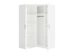Guarda-roupa de canto BELOMY com 4 portas, 209 cm de largura, branco
