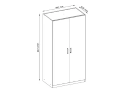 Guarda-roupa de canto BELOMY com 4 portas, 209 cm de largura, branco