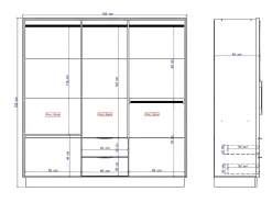Guarda-roupa de canto com 8 portas e 2 gavetas C263 cm em branco - FEOVA