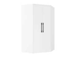 Guarda-roupa de canto com 2 portas C101 cm na cor branca - AURALI
