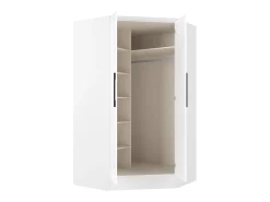 Guarda-roupa de canto com 2 portas C101 cm na cor branca - AURALI