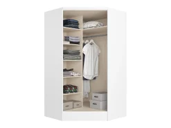 Guarda-roupa de canto com 2 portas C101 cm na cor branca - AURALI