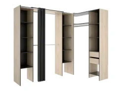 Guarda-roupa de canto extensível L164/234 cm Carvalho e antracite DORIAN