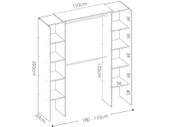 Guarda-roupa de canto extensível L164/234 cm Carvalho e antracite DORIAN