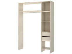 Guarda-roupa de canto extensível L164/214 cm Carvalho e cinza GONTRAN