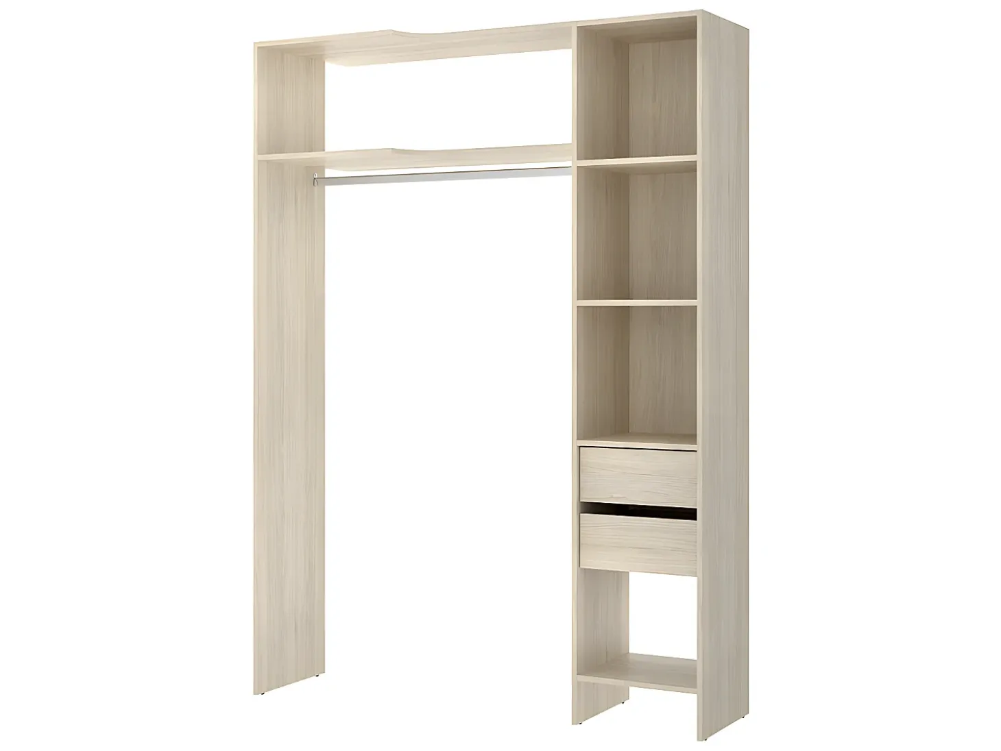 Guarda-roupa de canto extensível L164/214 cm Carvalho e cinza GONTRAN