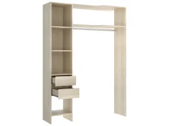 Guarda-roupa de canto extensível L164/214 cm Carvalho e cinza GONTRAN
