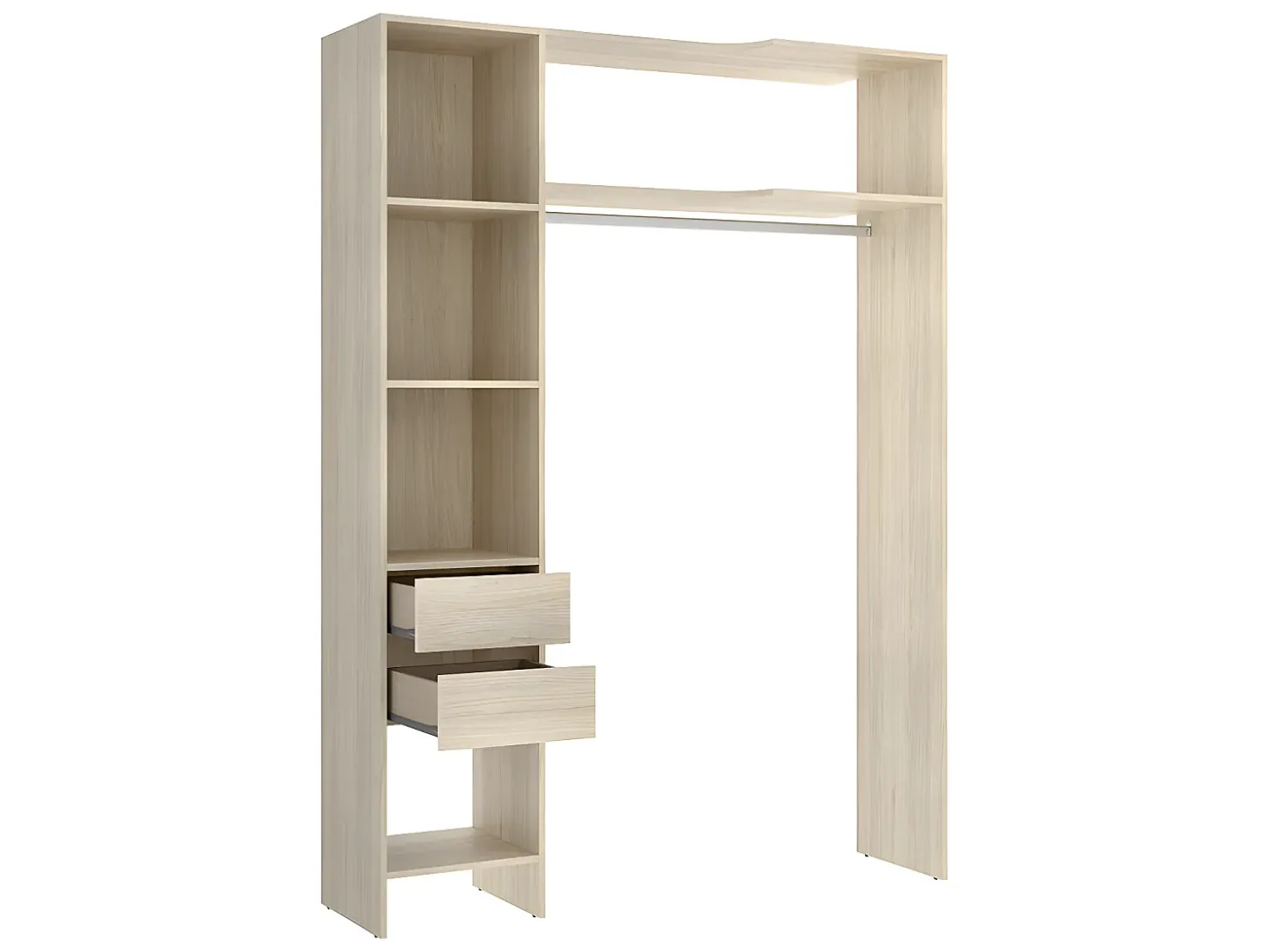 Guarda-roupa de canto extensível L164/214 cm Carvalho e cinza GONTRAN