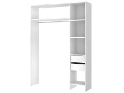 Guarda-roupa de canto extensível W164/214 cm Branco e cinza GONTRAN