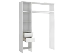 Guarda-roupa de canto extensível W164/214 cm Branco e cinza GONTRAN