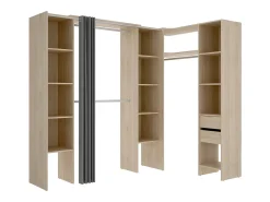 Guarda-roupa de canto extensível W164/234 cm em carvalho e cinza DORIAN