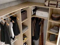 Guarda-roupa de canto extensível W164/234 cm em carvalho e cinza DORIAN