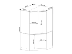 Guarda-roupa de Canto S100 4 Portas Branco 100x180x50cm