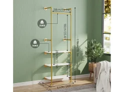 Guarda-roupa de entrada com duas prateleiras Cabide estilo industrial Cabide para casacos H178cm