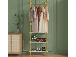 Guarda-roupa de entrada com duas prateleiras Cabide estilo industrial Cabide para casacos H178cm