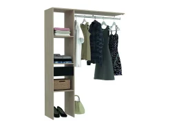 Guarda-roupa de madeira com 3 prateleiras 1 gaveta 1 cabideiro 138x40x180 cm ELYSEE