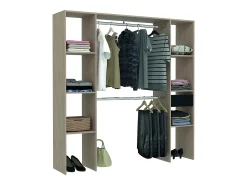Guarda-Roupa de Madeira com 6 Prateleiras 1 Gaveta 2 Cabides 180x40x180 cm ELYSEE