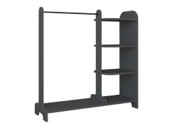 Guarda-roupa de madeira VCM | closet aberto |walk-in | roupeiro | dimensões aprox. L. 106 x A. 110 x P. 35 cm - Lempu A. 110 cm (antracite)