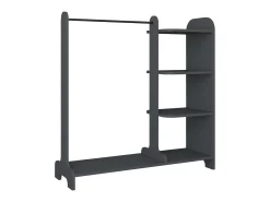Guarda-roupa de madeira VCM | closet aberto |walk-in | roupeiro | dimensões aprox. L. 106 x A. 110 x P. 35 cm - Lempu A. 110 cm (antracite)