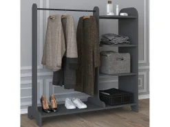 Guarda-roupa de madeira VCM | closet aberto |walk-in | roupeiro | dimensões aprox. L. 106 x A. 110 x P. 35 cm - Lempu A. 110 cm (antracite)