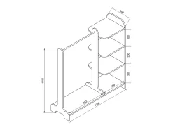Guarda-roupa de madeira VCM | closet aberto |walk-in | roupeiro | dimensões aprox. L. 106 x A. 110 x P. 35 cm - Lempu A. 110 cm (antracite)
