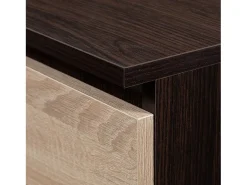 Guarda-Roupa de Piso 90 cm 2 Portas 2 Gavetas Wenge/Sonoma