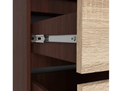 Guarda-Roupa de Piso 90 cm 2 Portas 2 Gavetas Wenge/Sonoma