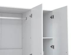 Guarda-roupa de quarto com 3 portas, com espelho, branco