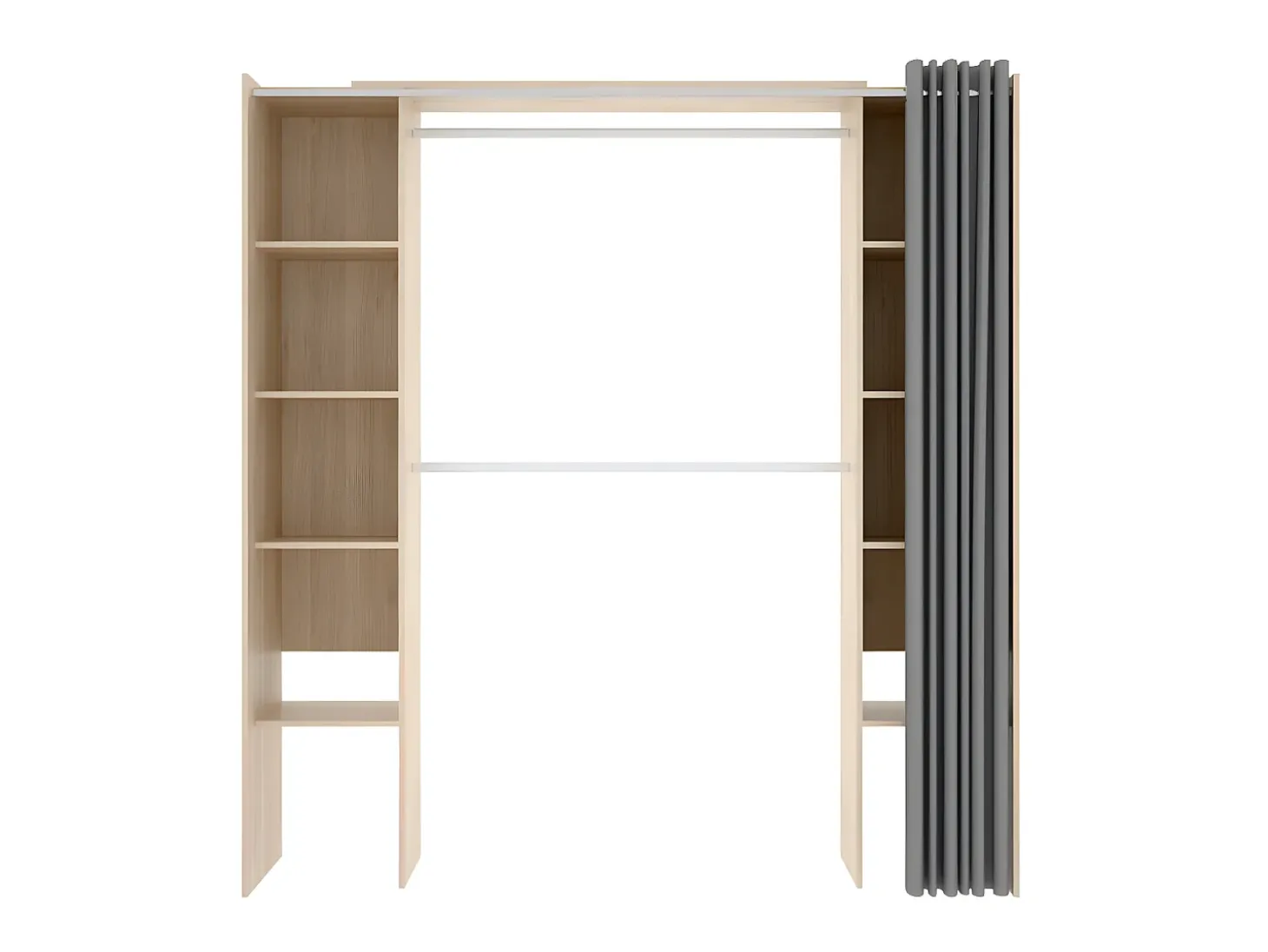 Guarda-roupa extensível de 2 colunas DORIAN, Cor Carvalho e cinza