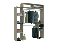 Guarda-roupa extensível em madeira ELYSEE com 2 varões e 4 prateleiras