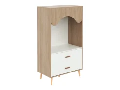 Guarda-roupa infantil - 80 x 46 x 141,5 cm - com varão + 2 gavetas - aglomerado - natural