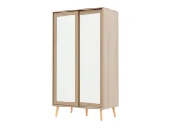 Guarda-roupa infantil - 80 x 46 x 141,5 cm - com portas de correr + varão - madeira - natural