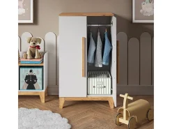 Guarda-roupa infantil branco/artesanal 70x53.4x120 malia