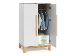 Guarda-roupa infantil branco/artesanal 70x53.4x120 malia