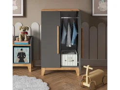 Guarda-roupa infantil cinza/artesanal 70x53.4x120 malia