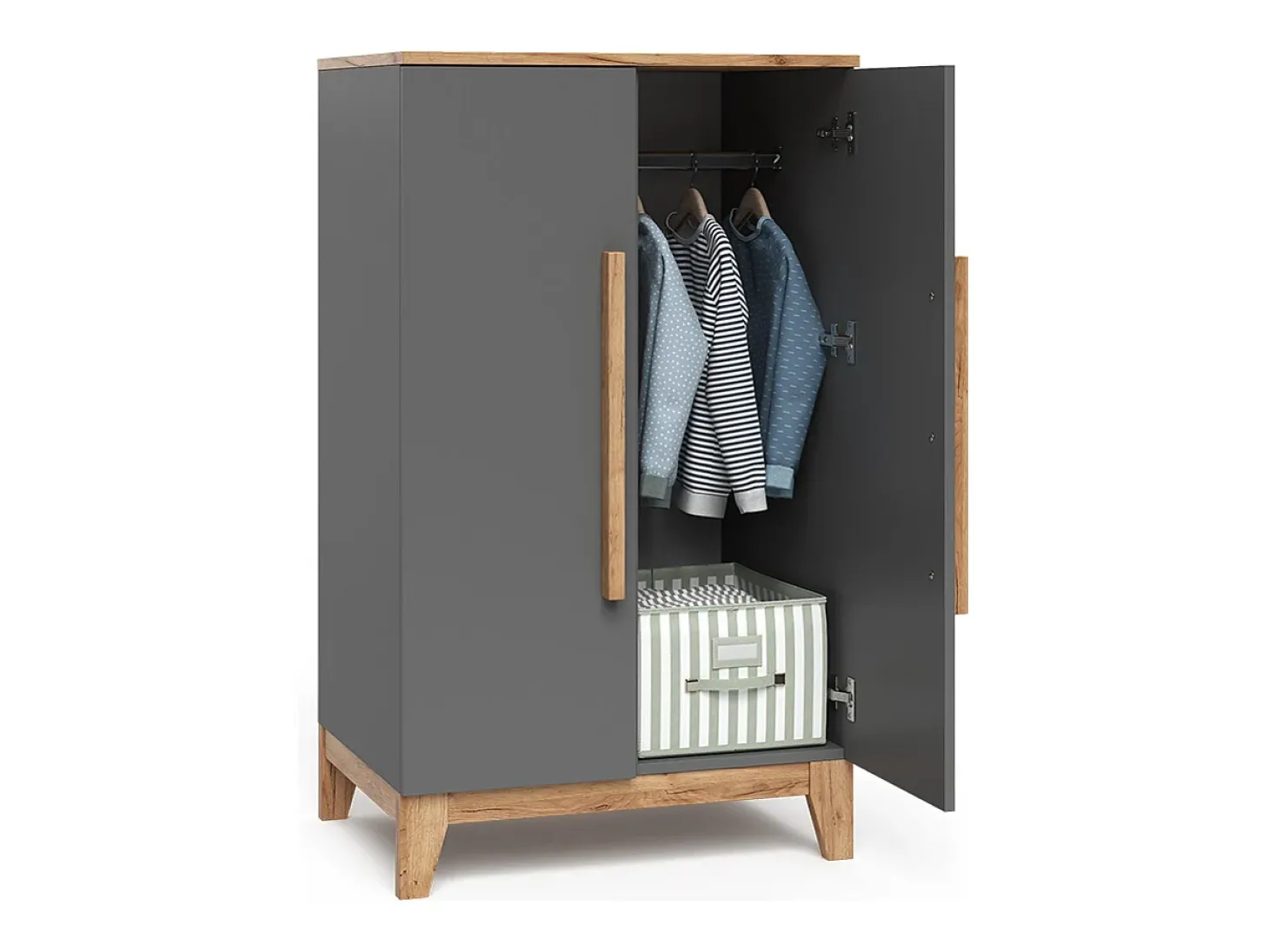 Guarda-roupa infantil cinza/artesanal 70x53.4x120 malia