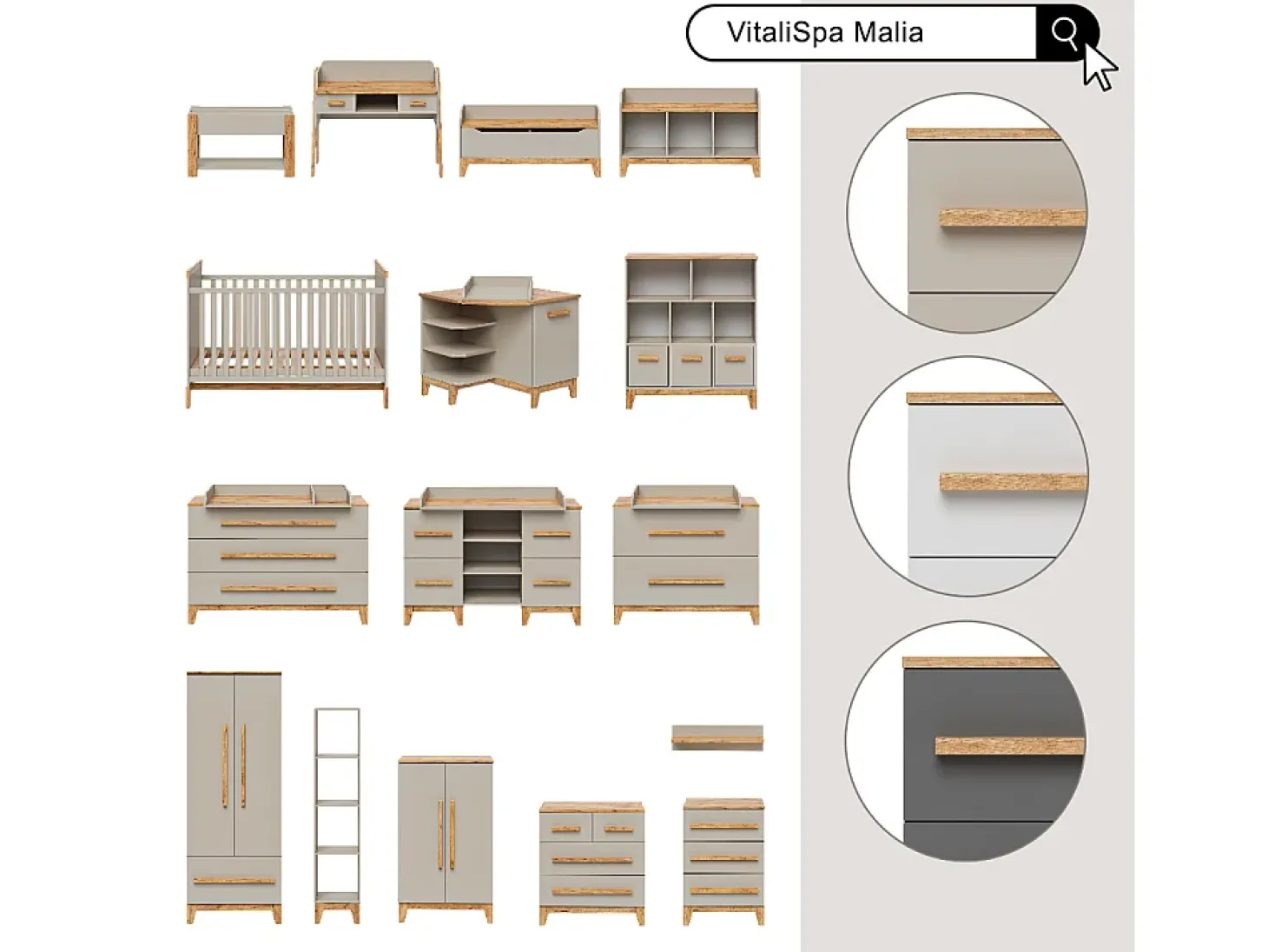 Guarda-roupa infantil cinza/artesanal 70x53.4x120 malia